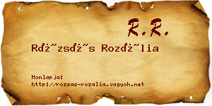 Rózsás Rozália névjegykártya